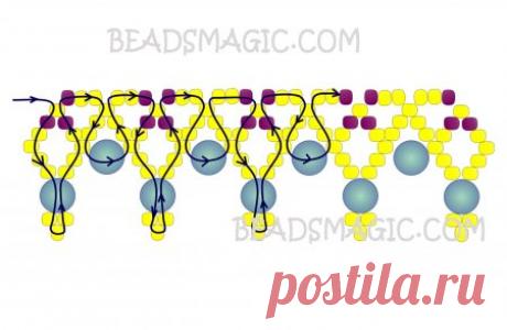 Схема плетения из бисера ожерелья "Miranda"