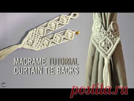 DIY Macrame Curtain Tie Backs | Cotton Rope Curtain Tie Back Tutorial - YouTube