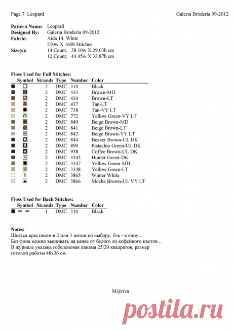 Схема для вышивки леопарда. Схемы для вышивки диких животных | Домоводство для всей семьи.