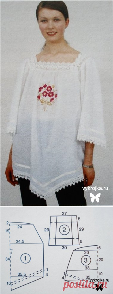 Выкройка белой батистовой блузки » Бесплатные выкройки одежды, игрушек на выкройка.ру Страница 0