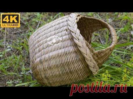 "Королевская" корзина с необычной ручкой и широкой Косой.