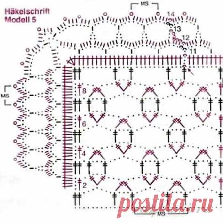 Квадратная салфетка крючком или дорожка » Сайт "Ручками" - делаем вещи своими руками