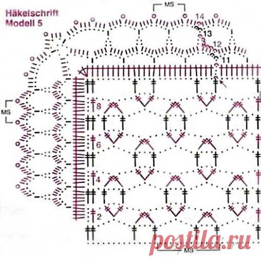 Квадратная салфетка крючком или дорожка » Сайт 