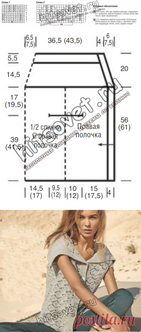 Ажурный жилет спицами для женщин - Хитсовет