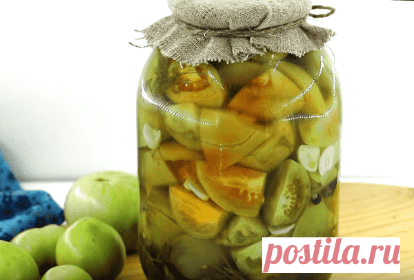 Рецепт зеленых помидоров на зиму — пальчики оближешь! — Готовим дома