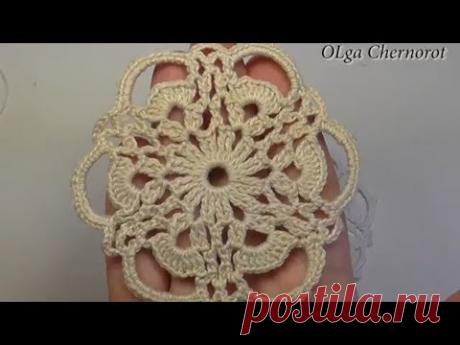 Ажурный круглый мотив CROCHET Lace motif for tablecloth