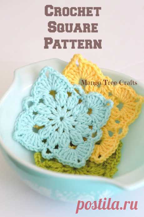 Mango Tree Crafts: Crochet Square Pattern and Photo Tutorial