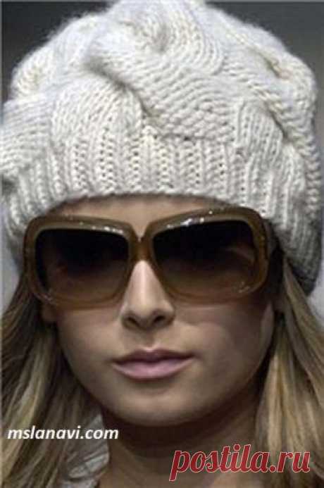 Вязаная шапочка спицами | Вяжем с Лана Ви