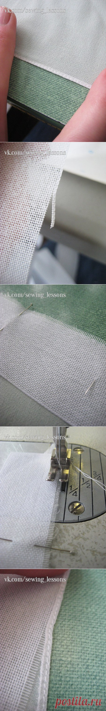 ОРИГИНАЛЬНЫЙ СПОСОБ УЗКОЙ ПОДГИБКИ НА ЛЁГКОЙ ТКАНИ