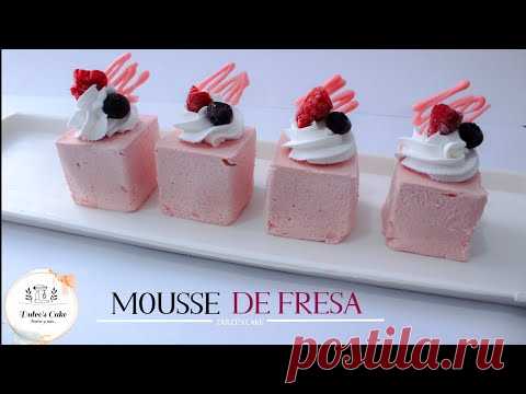 Mousse de Fresa / Solo 4 ingredientes / Rico y rápido