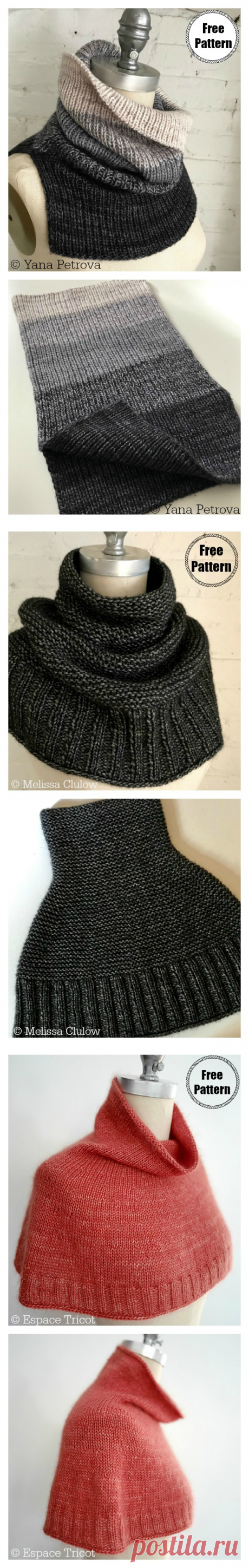 Simple Cowl Free Knitting Pattern.Идеи.