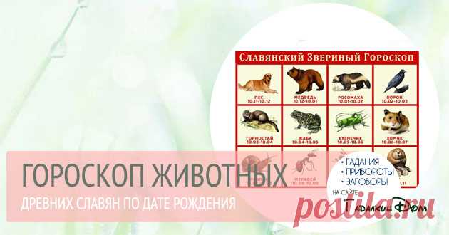 Гороскоп животных древних славян по дате рождения - 4 Января 2017 - Наша Планета.Мир вокруг нас