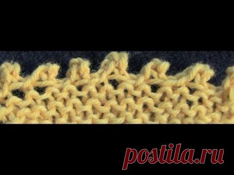 Закрытие петель зубчиками. Вязание на спицах.