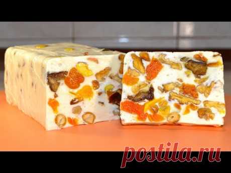 Вкусный десерт рецепт без выпечки из творога, орехов и сухофруктов с желатином
