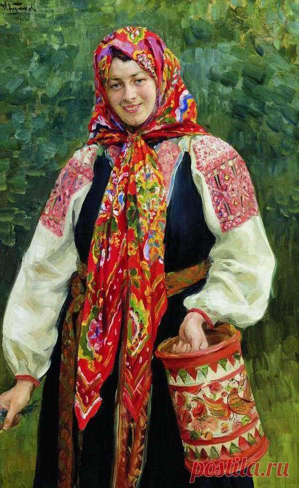 Куликов Иван Семенович. Девушка с туесом