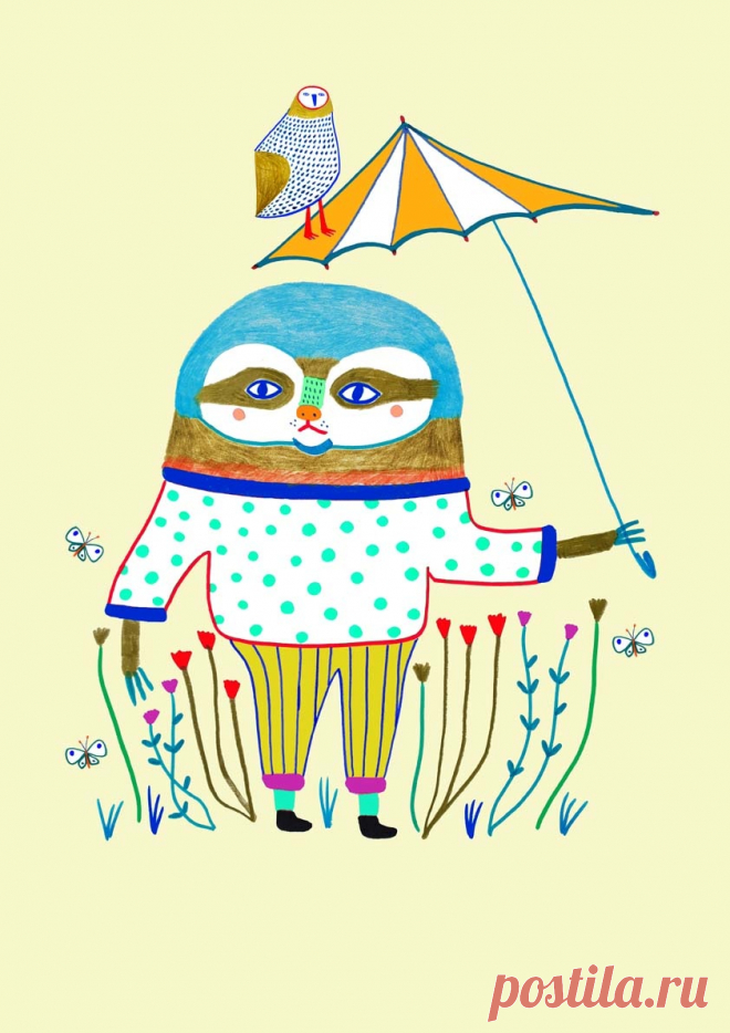sloth art, sloth illustration, illustrator, artist, kids decor, character design - Ashley Percival Illustration