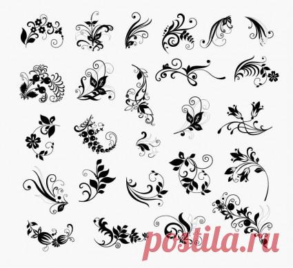 Vector Set of Floral Elements for Design Free vector in Encapsulated PostScript eps ( .eps ) format format for  643.52KB