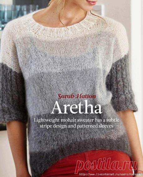 пуловер спицами