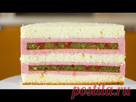 РЕЦЕПТ ТОРТА &quot;ЯГОДНАЯ ПОЛЯНА&quot;. Сочный бисквитный торт с ягодами. Вкусный торт за пару часов.