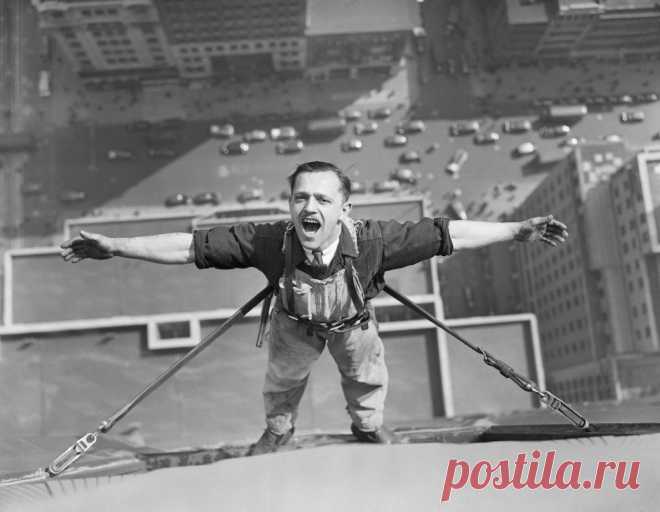 Как раньше мыли окна в небоскребе Эмпайр-стейт-билдинг — Живой Журнал