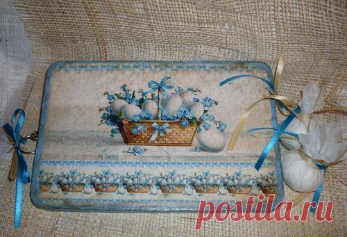 Декупаж кухонной досочки"Светлая Пасха"