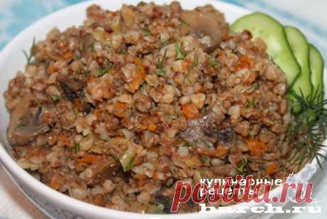 Гречка с мясным фаршем и овощами