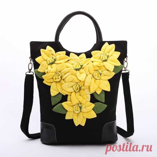 Loodial Сумки Холст + натуральная кожа женщин сумка национальные цветы сумки женщины моды отдыха кроссбоди мешок купить на AliExpress