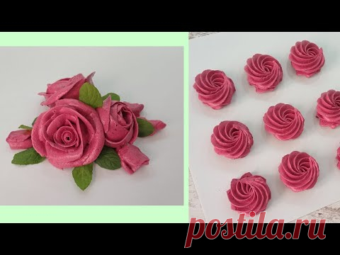 ЯГОДНЫЙ белково-заварной крем! ПОДРОБНО! Стабильный крем! Всего 3 ингредиента!