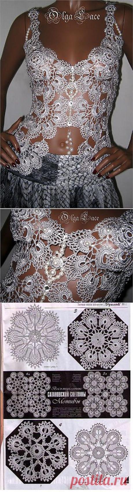 Olga Lace. Топ из атласной пряжи.