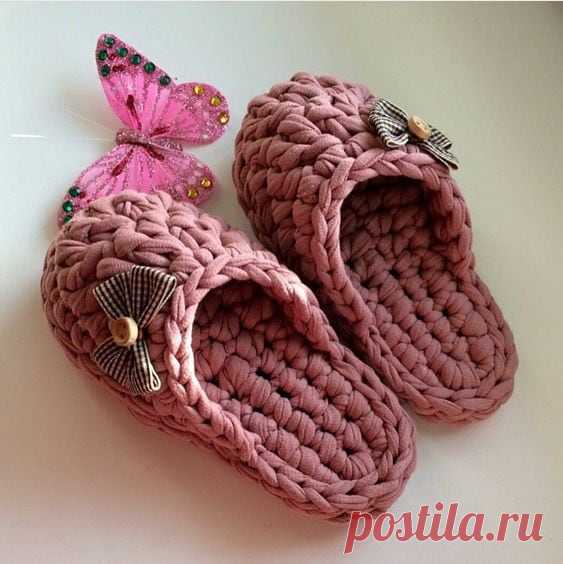 Уютные вязаные тапочки для дома вяжем за один вечер — DIYIdeas