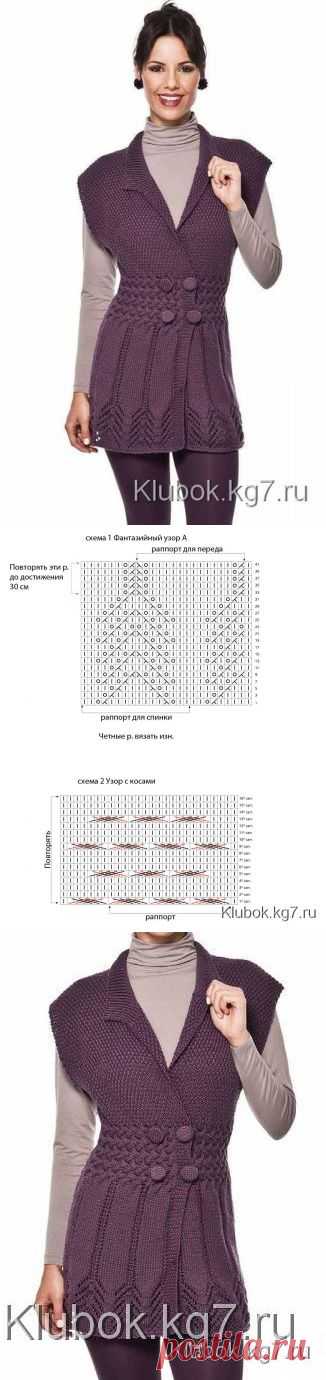 Жилет-туника спицами