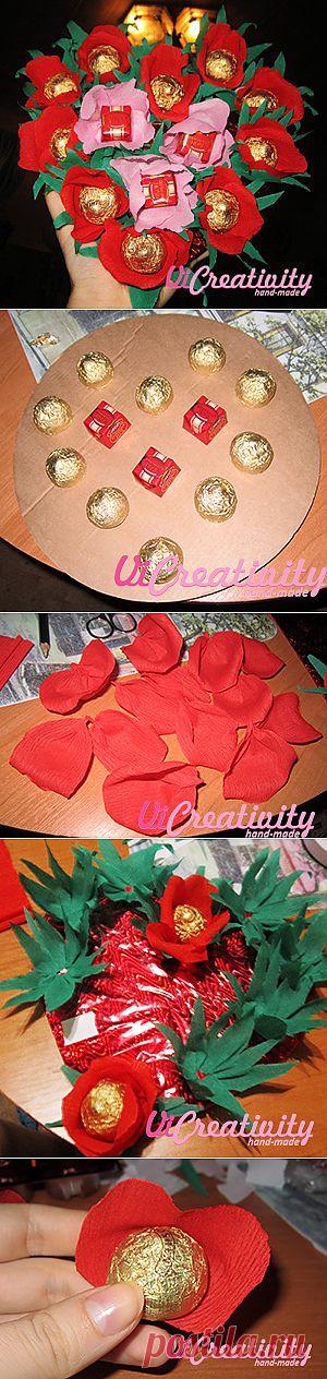 Сердце из конфет | Все о рукоделии - мастер классы, инструкции, пошаговые фото