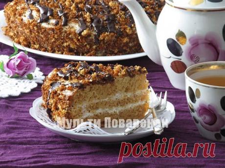 Медовик в мультиварке: рецепт медового торта | Мультиповаренок