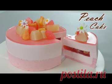 🍑 Как приготовить прекрасный персиковый муссовый торт / рецепт персикового желе / ​​фруктовый торт