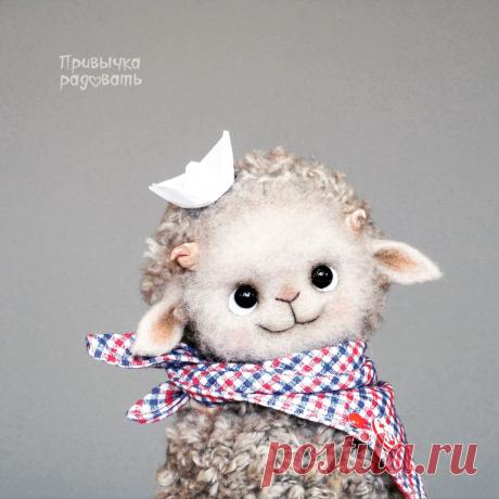 Купить ЮНИК - бежевый, привычка радовать, Алейникова Александра, овечка игрушка, овечка, овечка тедди