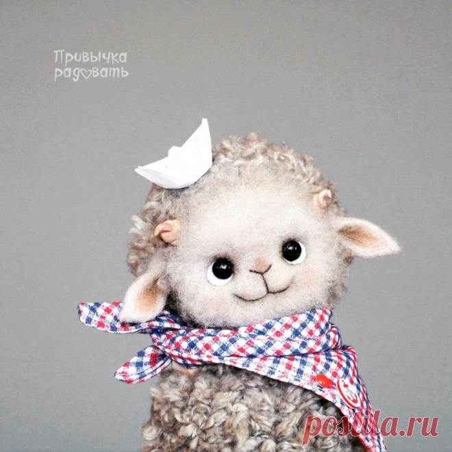 Купить ЮНИК - бежевый, привычка радовать, Алейникова Александра, овечка игрушка, овечка, овечка тедди