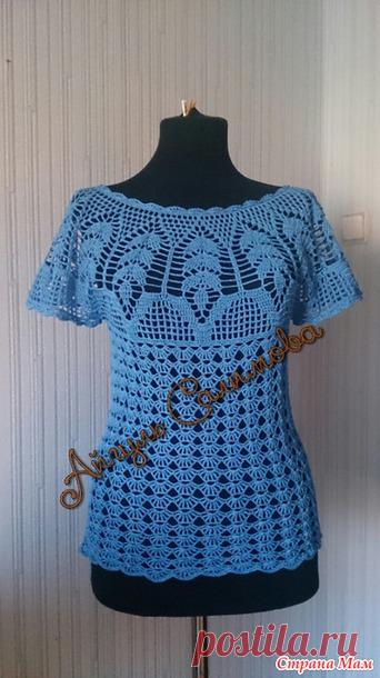 ажурный топ с круглой кокеткой. - Самое интересное в блогах