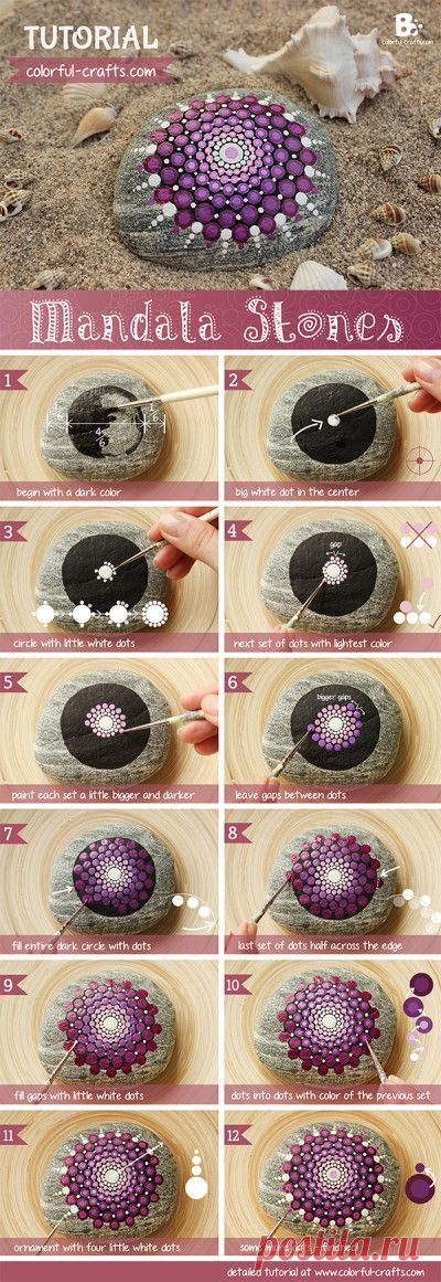 DIY Mandala Stones Tutorial by colorful-crafts.com | PIEDRAS