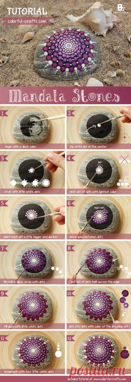 DIY Mandala Stones Tutorial by colorful-crafts.com | PIEDRAS