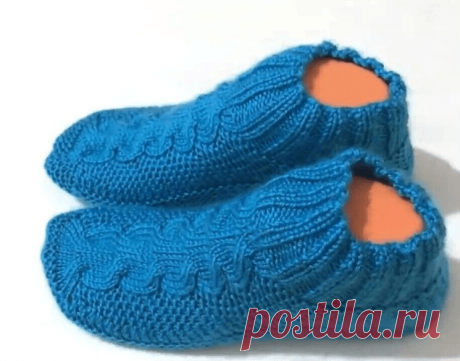 Тапочки – носочки на двух спицах (Вязание спицами) – Журнал Вдохновение Рукодельницы