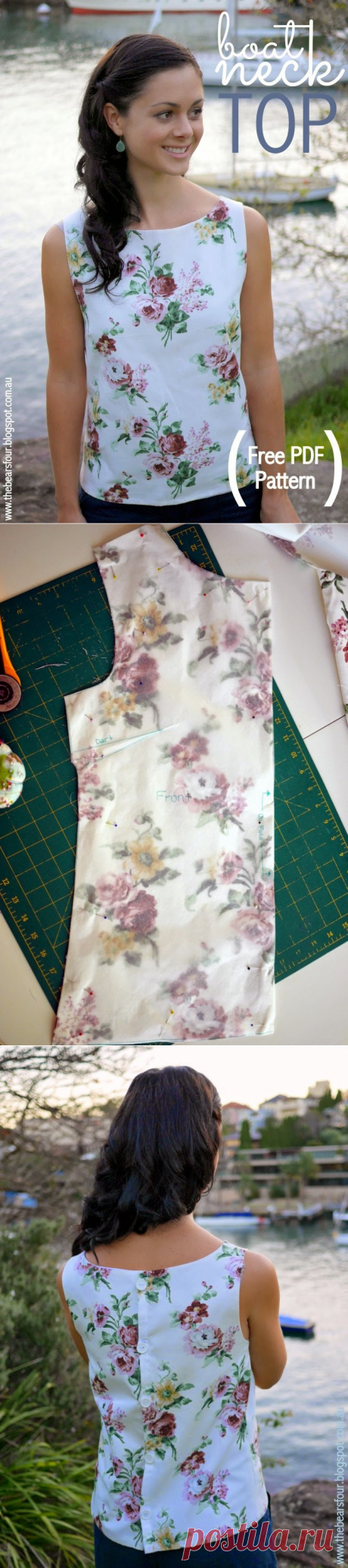 The Bears Four: Free Boat Neck Top Pattern + Tutorial