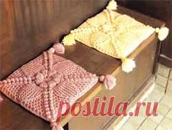 Подушка на стул крючком