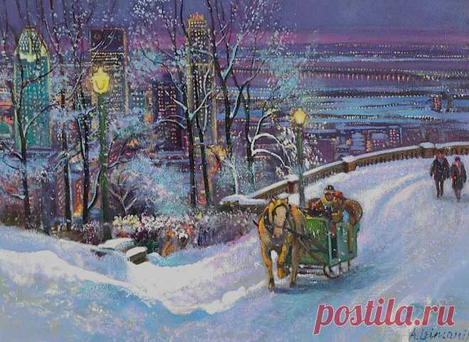 Зимние дворы и улочки \ Художник Andris Leimanis