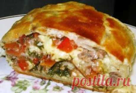 Рулет из слоеного теста с курицей и овощами - Вкусно Дома
