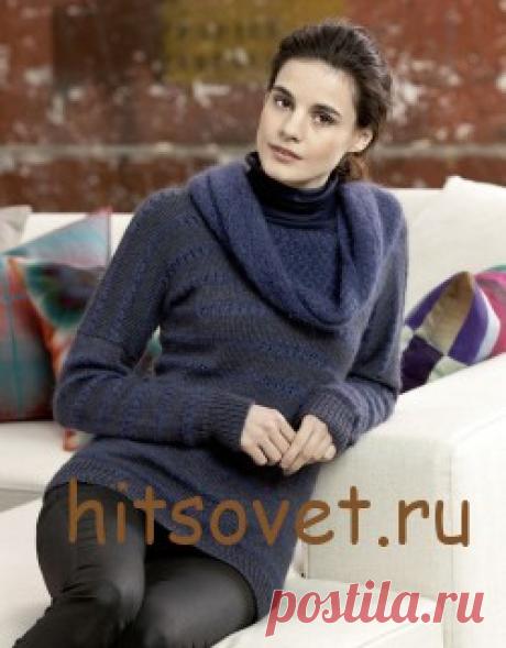 Модный пуловер спицами с описанием и схемами