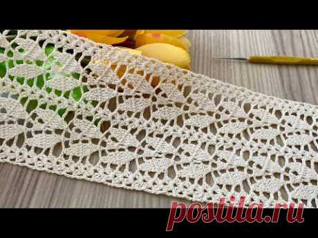 🌿The Most Beautiful Leaf Pattern I've Ever Seen ❗️Crochet Lace Pattern Tutorial