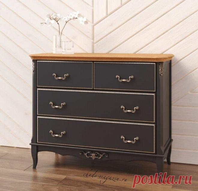 Комод из массива бука с 4-мя ящиками – черный/ясень купить по цене 77 800 руб. в Москве — интернет магазин chudo-magazin.ru
