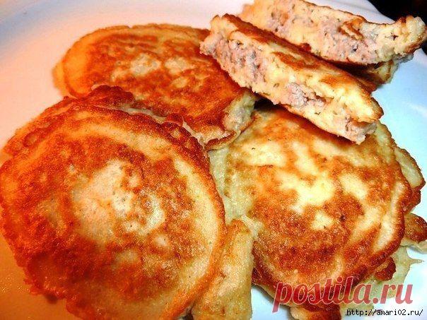 Быстрые мясные оладьи..