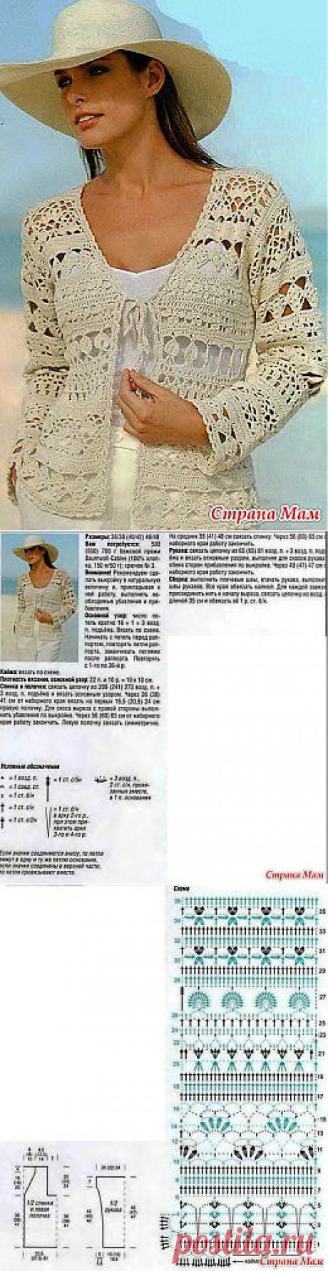Ажурный жакет: Дневник группы &quot;Все в ажуре... (вязание крючком)&quot; - Страна Мам