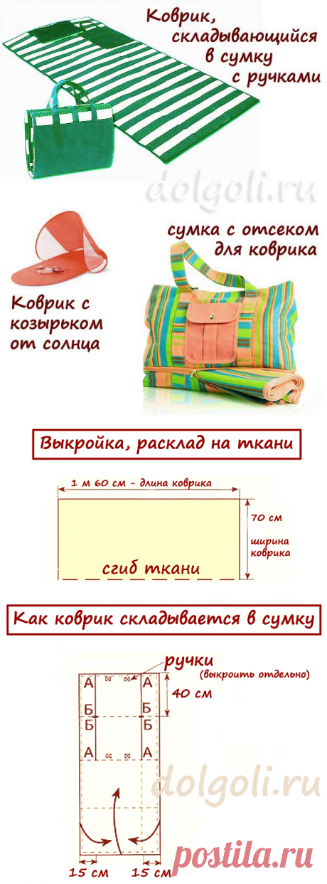 Как сшить пляжный коврик своими руками – сумки-трансформеры